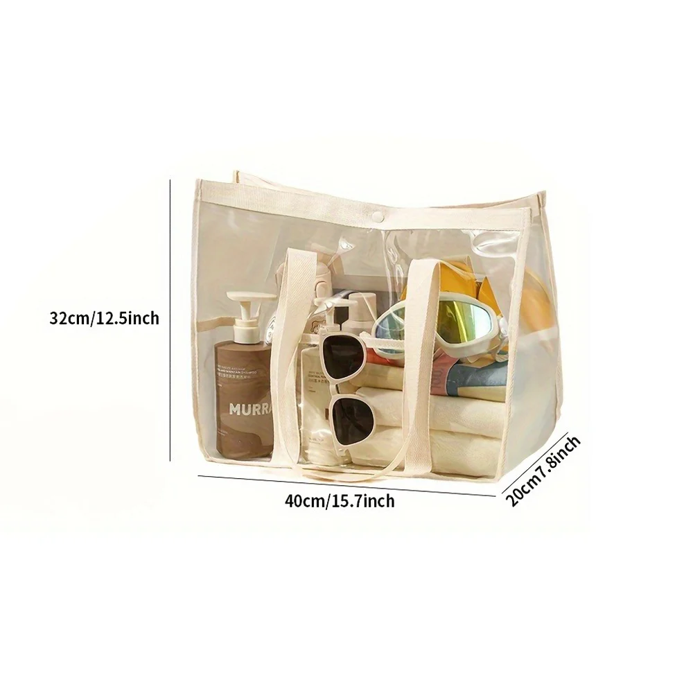 حقيبة حمل شفافة من مادة PVC للنساء والرجال - حقيبة تخزين مقاومة للماء ذات سعة كبيرة لصالة الألعاب الرياضية والسباحة والسفر #2