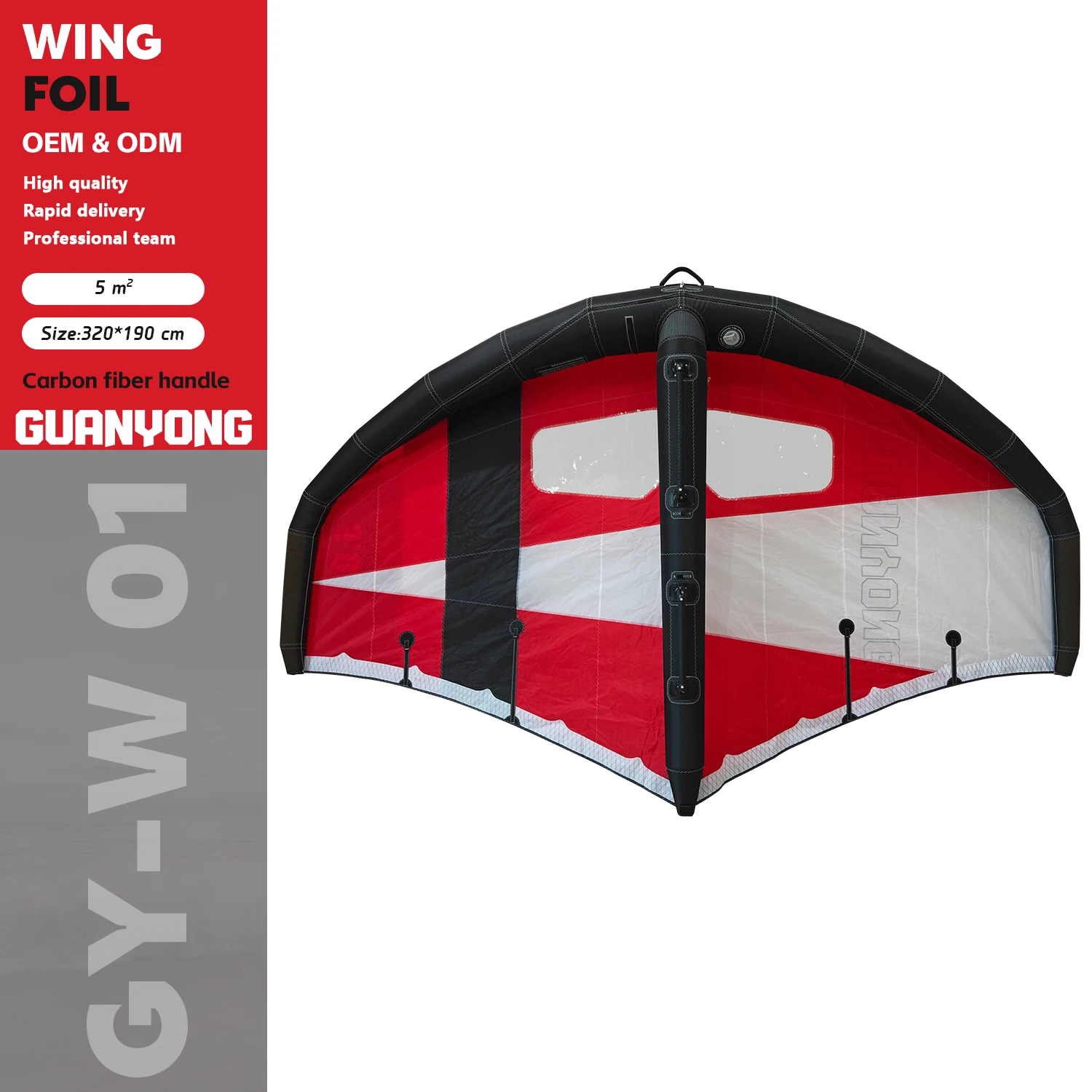 2026 Hot Sale Carbon Handle Hard Inflatable Wing Favorite Surf Windsurf Kite Wind Surfer Board Sail Factory
