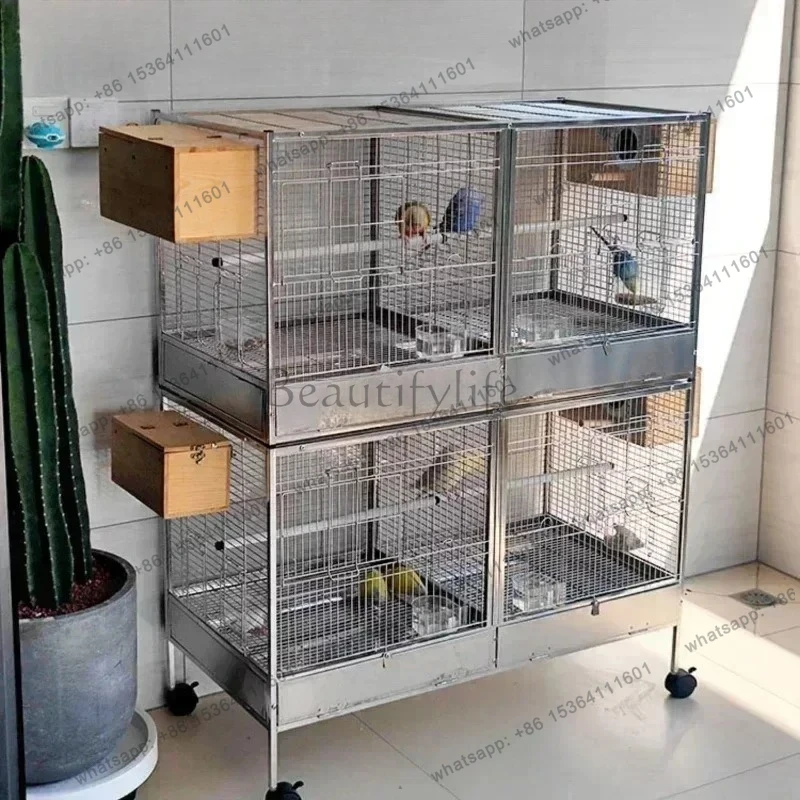 Large Stainless Steel Bird Cages Villa Breeding Southe Park Outdoors Bird Cages Budgie Canary Vogelhaus Pet Products WZ50BC