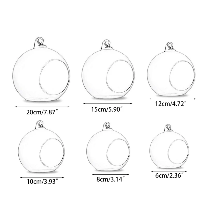 G92C Hanging Glass Terrarium Tealight Holder Home Succulenti Vase Hanger