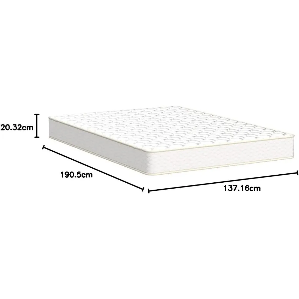Colchão Híbrido Innerspring, Comfort Foam Top, Bonnell Spring Base, Top apertado, 8"