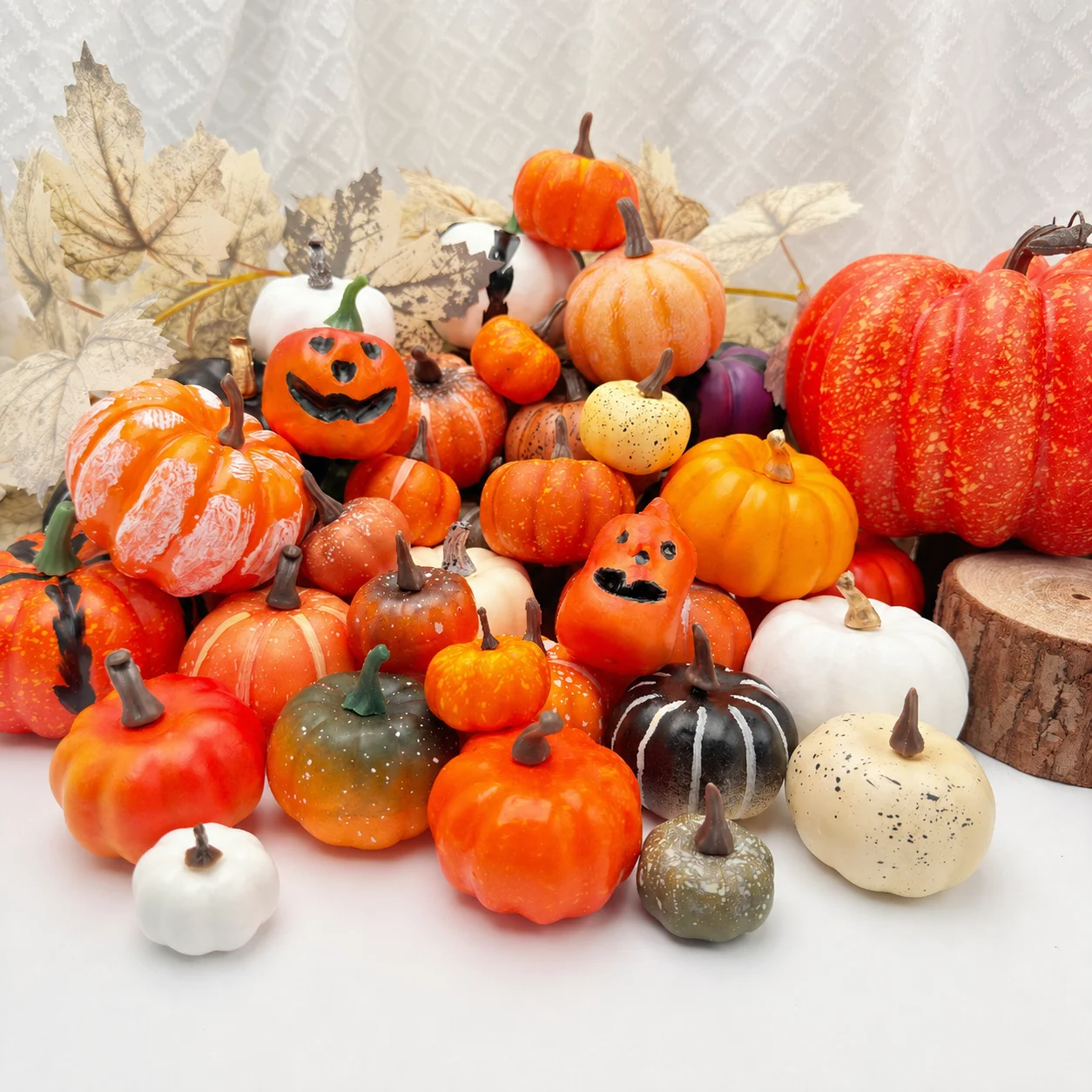 Artificial Foam Pumpkins Multi-Size Fake Pumpkins Mini Decorative Pumpkins Reusable For Floral Decoration Children Party Scene - view 5