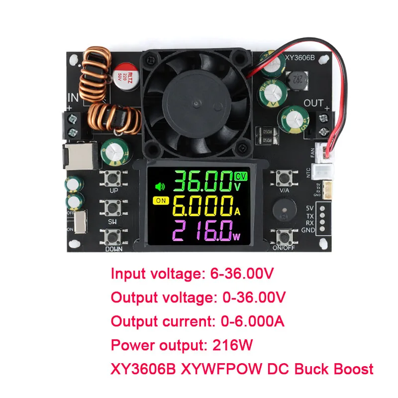New DC-DC 1500W 30A Voltage Step Up Converter Boost CC CV Power Supply Module Constant Current Module With Fan 10-60V to 12-90V