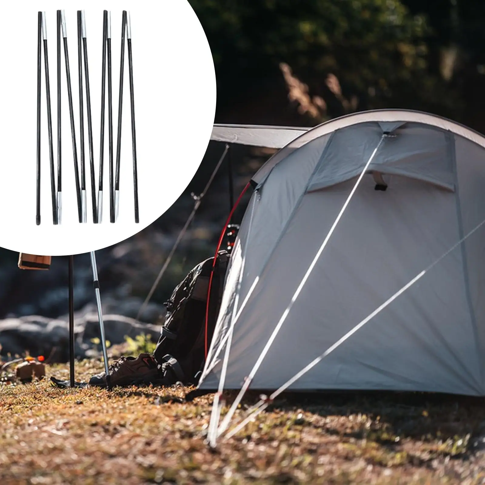 

Camping Tent Pole Replacement Heavy Duty Fiberglass Support Rods Portable Frame for Outdoor Tent Accessories Use
