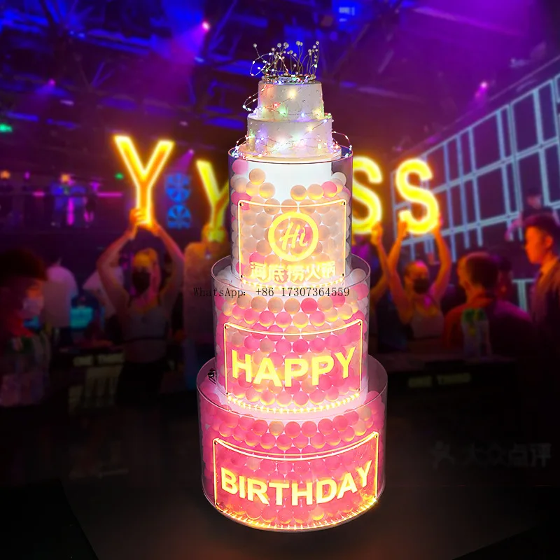 

Luminous little ball cake cart bar KTV box proposal night happy birthday cake cart food delivery cart