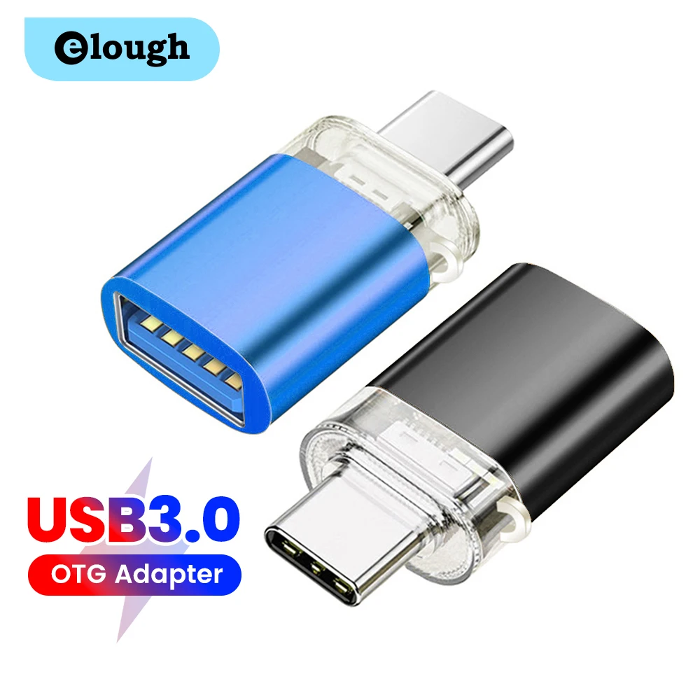 Elough USB 3.0 Adapter Type C Male To USB A Female Fast Charging OTG Adapter For iPhone 15 16 Samsung Laptops PC USB C Converter