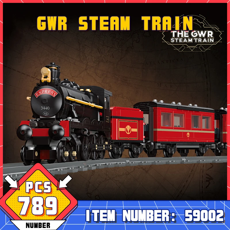 59002 789Pcs Bricks GWR Steam Train Building Blocks/Designer Technical Plastic Track Train Model Toys/Toy For Boys Kids Gift