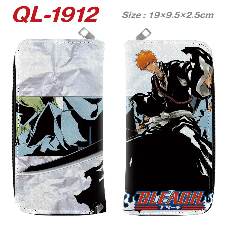 BLEACH Anime Cartoon Long Purse Handbag Portable Zipper Wallet Card Holder Male or Female