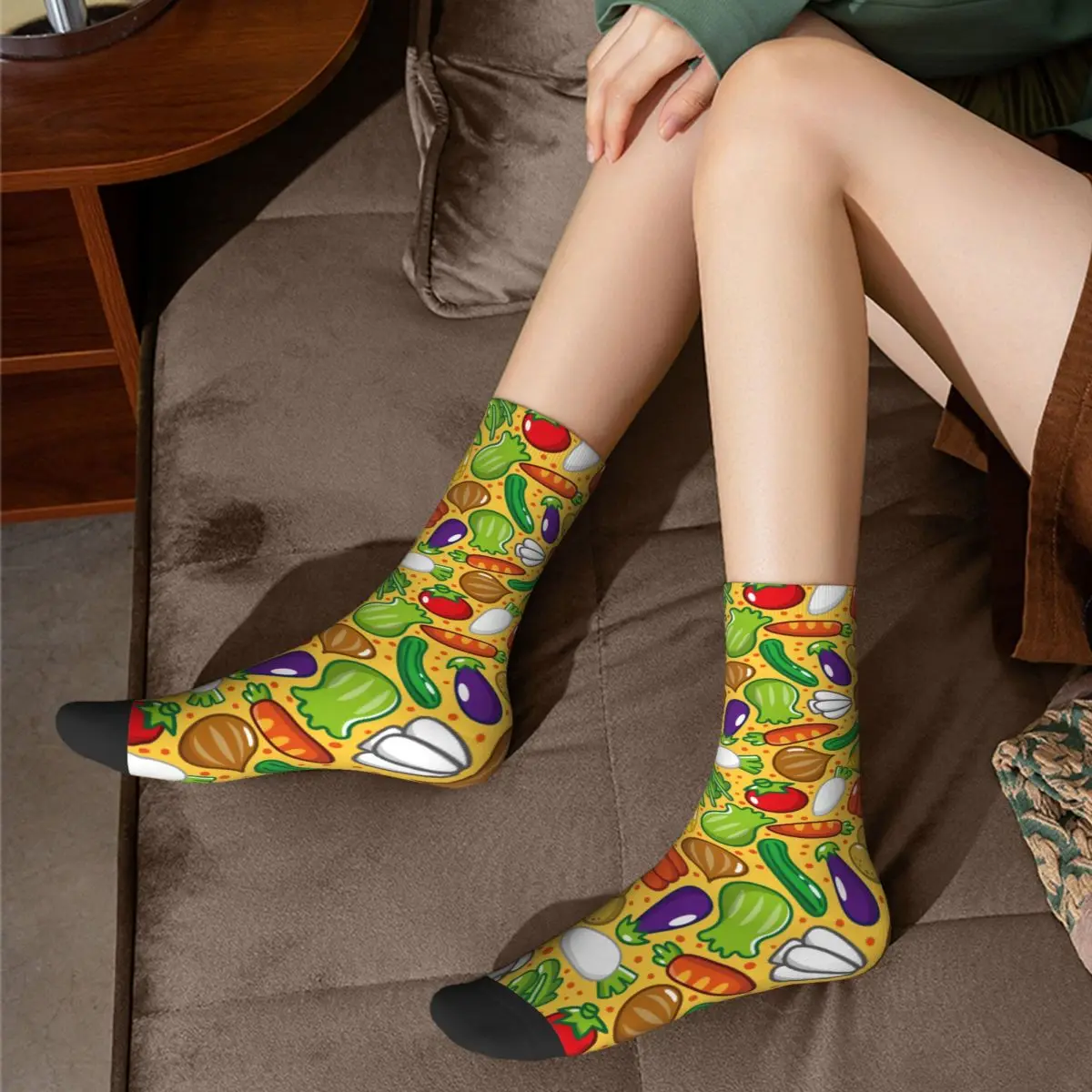 Calcetines de dibujos animados de verduras frescas para mujer, medias cálidas a la moda, regalos pequeños de Merch Middle TubeSocks