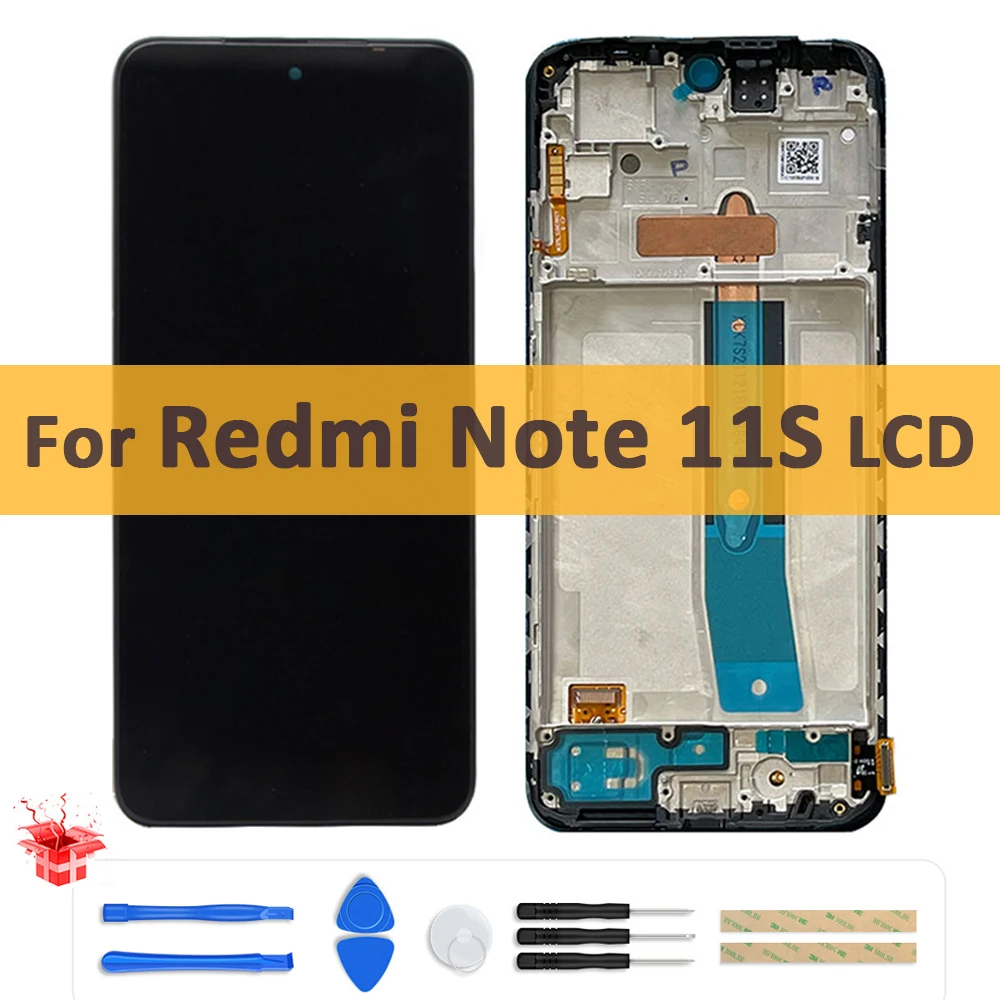 

6.43" AMOLED For Xiaomi Redmi Note 11S LCD Display Note11S 2201117SG Touch Screen Digitizer Assembly Repair With Frame