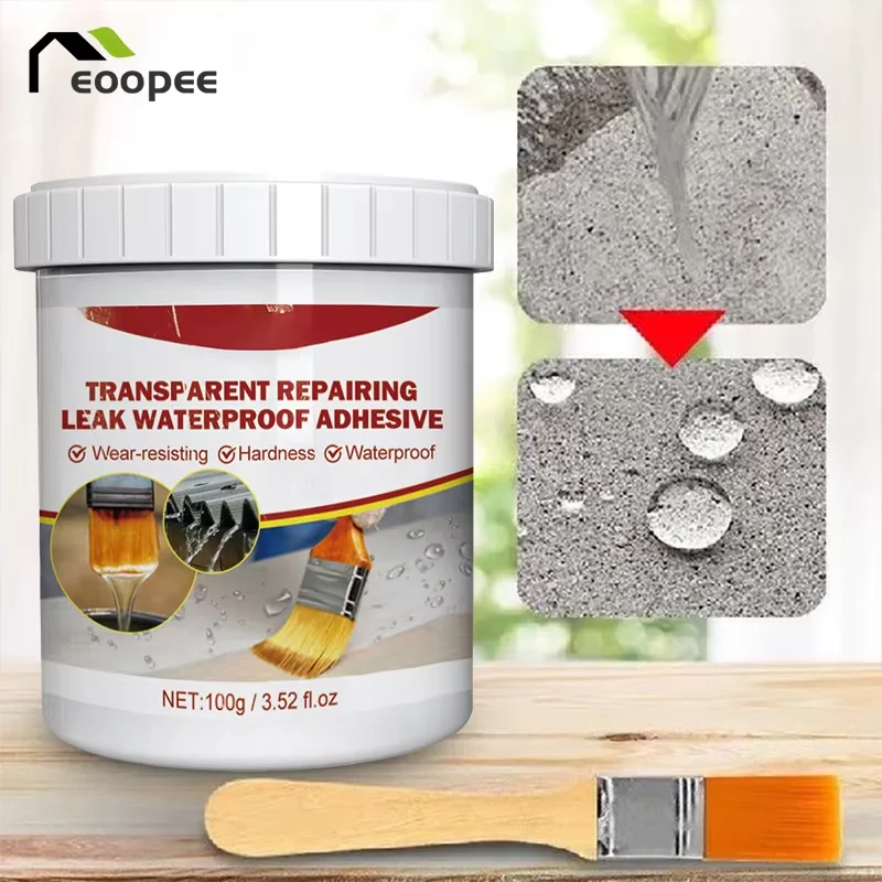 Clear Waterproof Sealant - Transparent Leak Repair Coating for Roof, Toilet & Crack Seepage, Strong Home Repair Tool