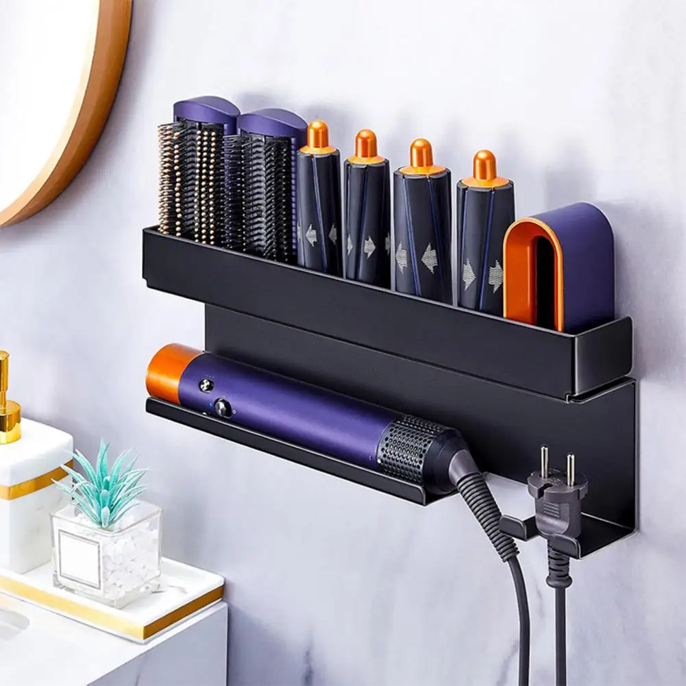 

Hairdryer Holder Wall Mount Suitable For Shelf Dryer And Hair Curler Holder Storage Rack Bathroom Organizer Storage Rack ﻿