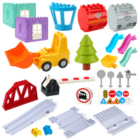 Big Size Building Blocks Brick Rail Track Train Set Transport Indicator City Architecture Accessories Assemble Toys For Children
