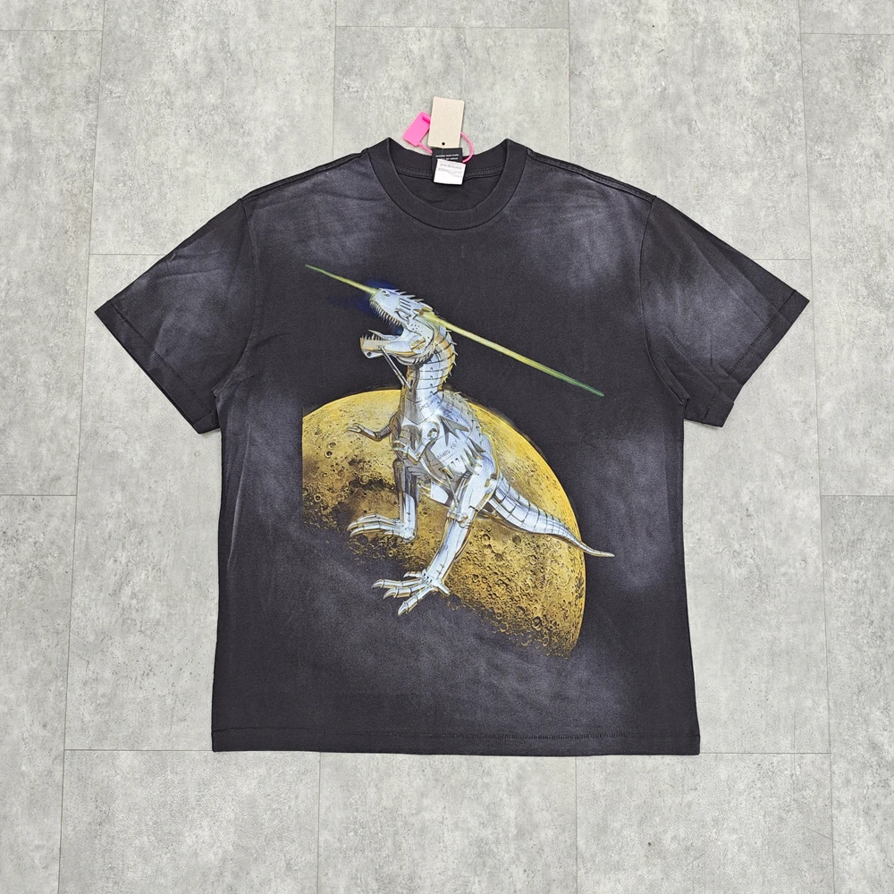 

Print Summer Vintage Best Quality Tee Tops Vintage Washed Print Summer Vintage Portrait Print Pure Cotton Loose Casual T-Shirt