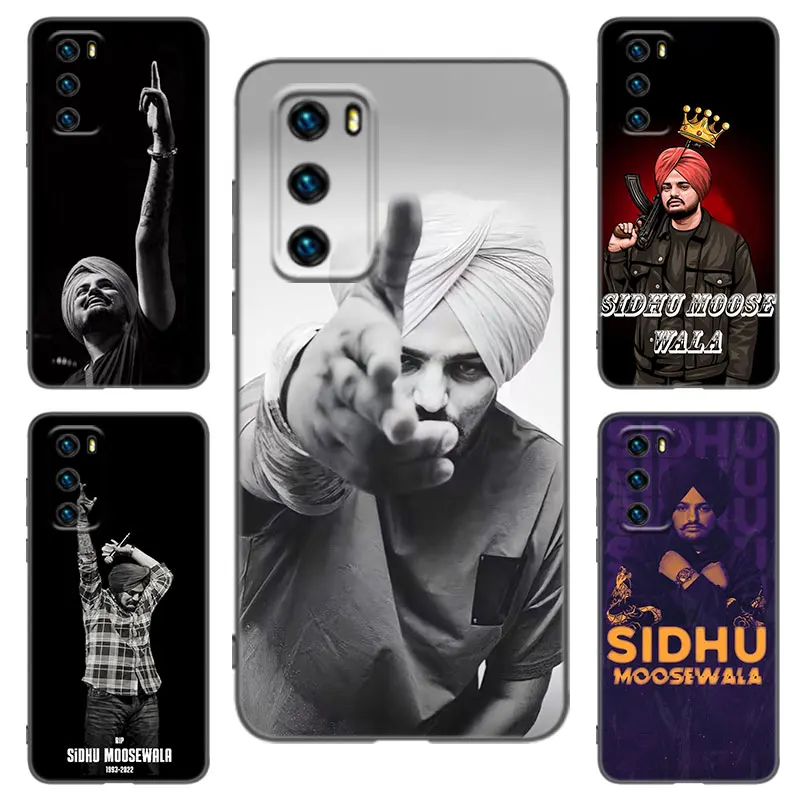 Sidhu Moose Wala Black Silicone Phone Case For Huawei P8 P9 P20 P30 P40 Mate 8 9 10 Lite 20 30 P50 Pro Plus 20X P Smart 2020