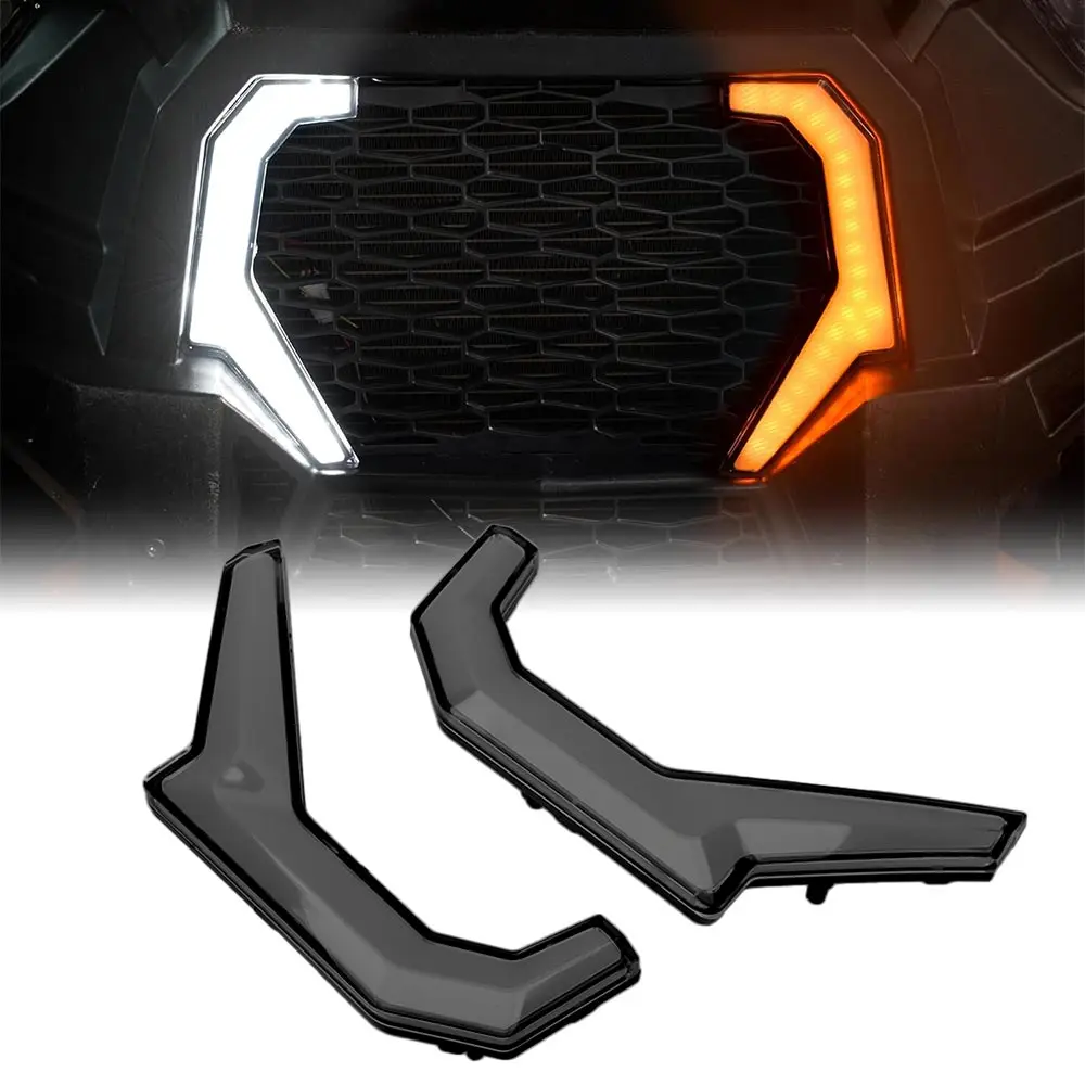 

For Polaris RZR XP 1000 2014-2018,XP4 1000 2014-2018 Motorcycle ATV Smoke color LED Front Fang- Accent Light Turn Signal Lamps