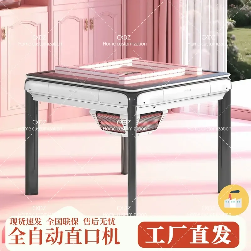 Automatic Mahjong Table Household Electric Mahjong Machine 4 Player Heating Function Dining Table Integrated Dual Purpose