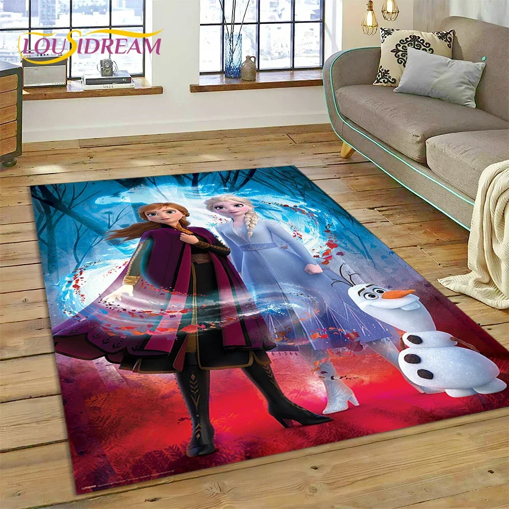 27 Style Frozen Elsa Princess Snow Queen Cartoon Girl Rug Carpet for Living Room Bedroom Home Decor,Non-slip for Sofa Doormat 3D