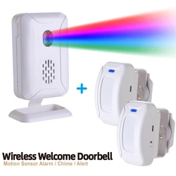 PRWelcome-Détecteur de mouvement PIR infrarouge, sécurité à domicile sans fil, alarme, entrée de cloche, système SACSystem, magasin de 36 sonneries, tendance e