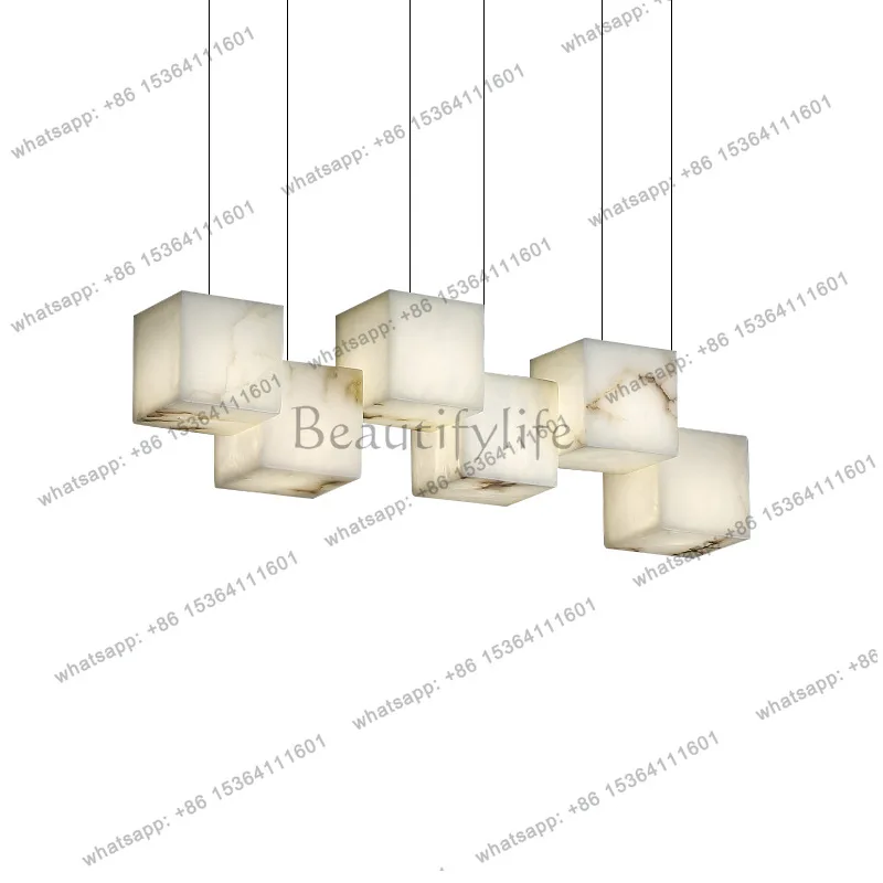Cross-border all-copper marble luminous object modern simple light luxury long island