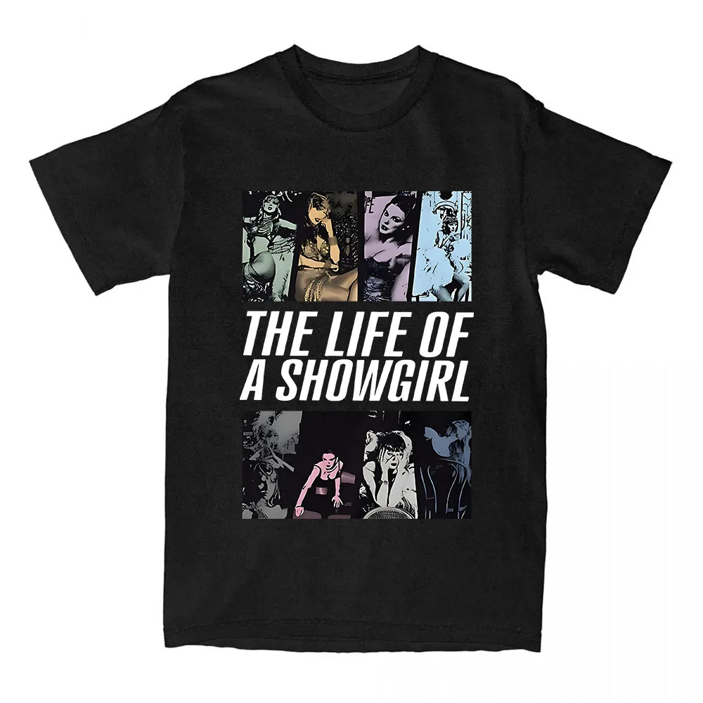 

Album The Life of A Showgirl Printing T-shirt Short Sleeve Cotton O-neck Tshirts Casual Unisex Streetwear Women Men Clothing Tee