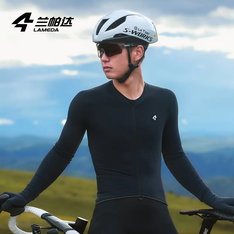 

Lameda Cycling Jersey Man Thermal Fleece Long Sleeve Cycling Clothing Autumn Winter Bicycle Clothing Windproof Warm Jerseys
