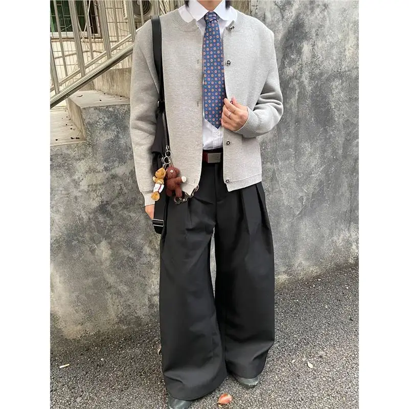 

Открытый кардиган-свитер унисекс, осенне-зимний, свободный повседневный вязаный топ Cleanfit M Fem, повседневная вязаная одежда