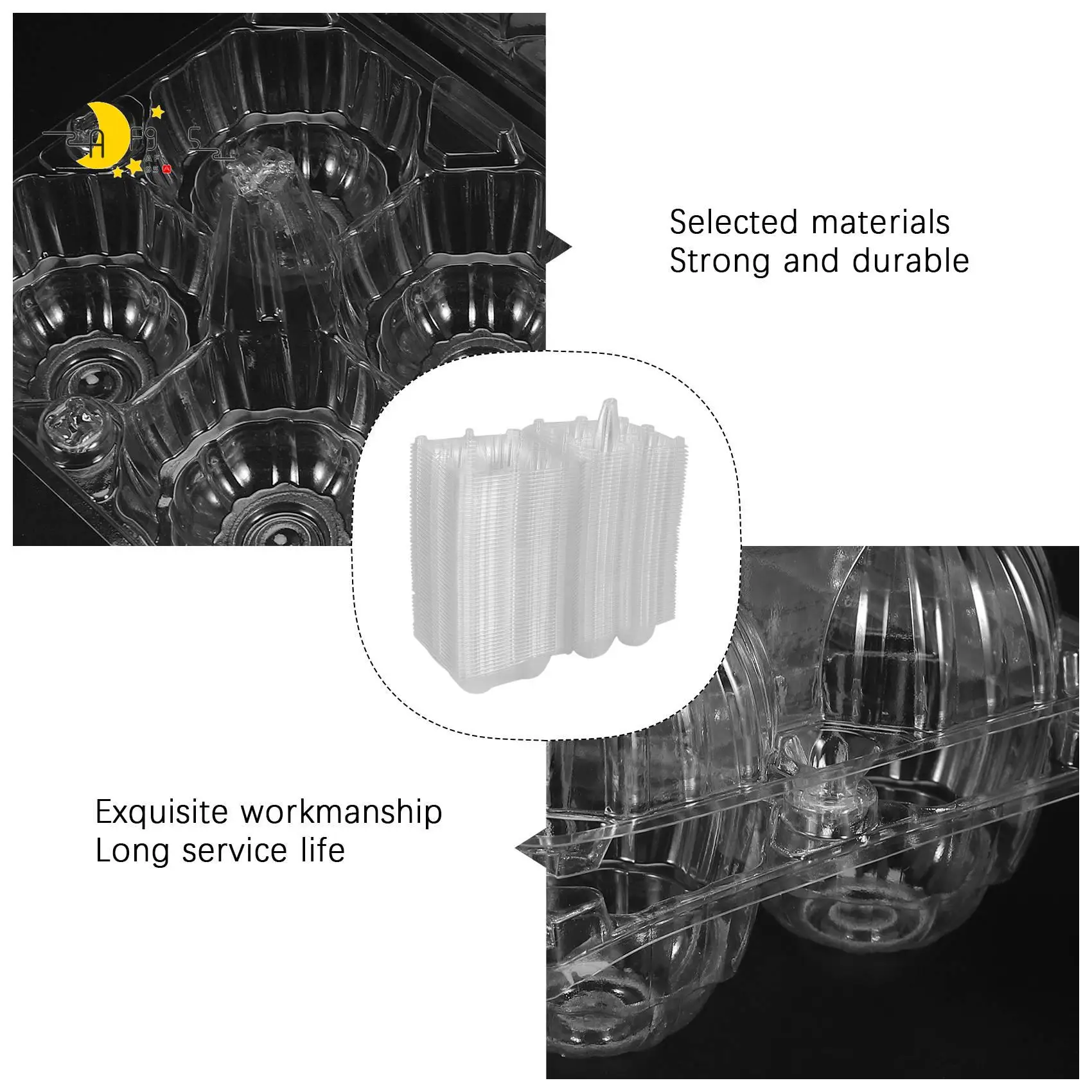 

AF95-50 шт. пластиковые коробки для яиц, объемный прозрачный держатель для подноса для куриных яиц для семейной пастбы, куриной фермы, бизнес-маркет-4 сетки