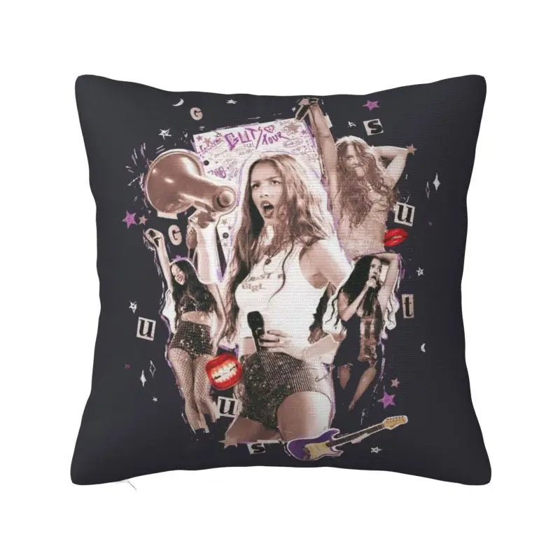 Custom Singer O-Olivia Cool R-Rodrigo Posters Square Pillow Cover Home Decor 3D Two Side Printing Cushion Cover for Living Room