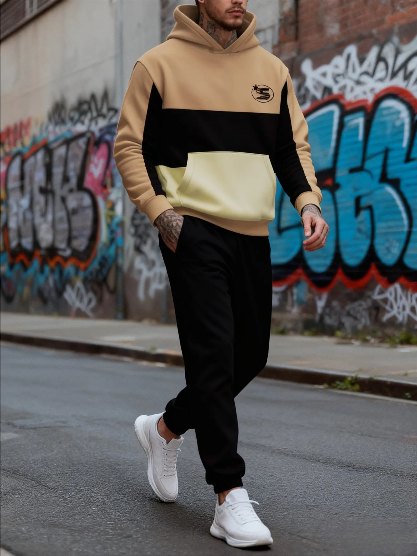 Европейский и американский мужской спортивный костюм с капюшоном и цифровой печатью — высококачественная приятная для кожи ткань для толстовки