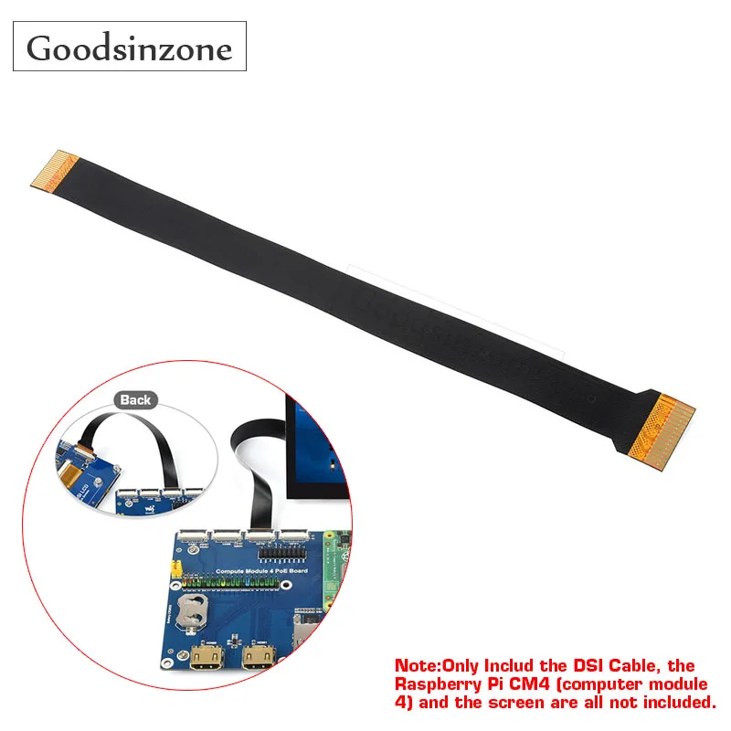 

Raspberry Pi 4 CM 4 DSI FFC Flexible Flat Cable 15cm DSI Display to Raspberry Pi CM4 PoE IO Board (DSI-Cable-15cm)