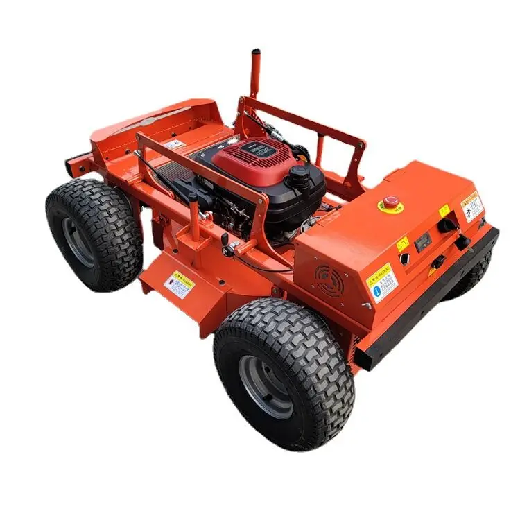 Multifunctional mini tractor Remote Control Crawler Lawn Mower Pastoral Weeding Small gasoline Lawn Mower wheel garden robot