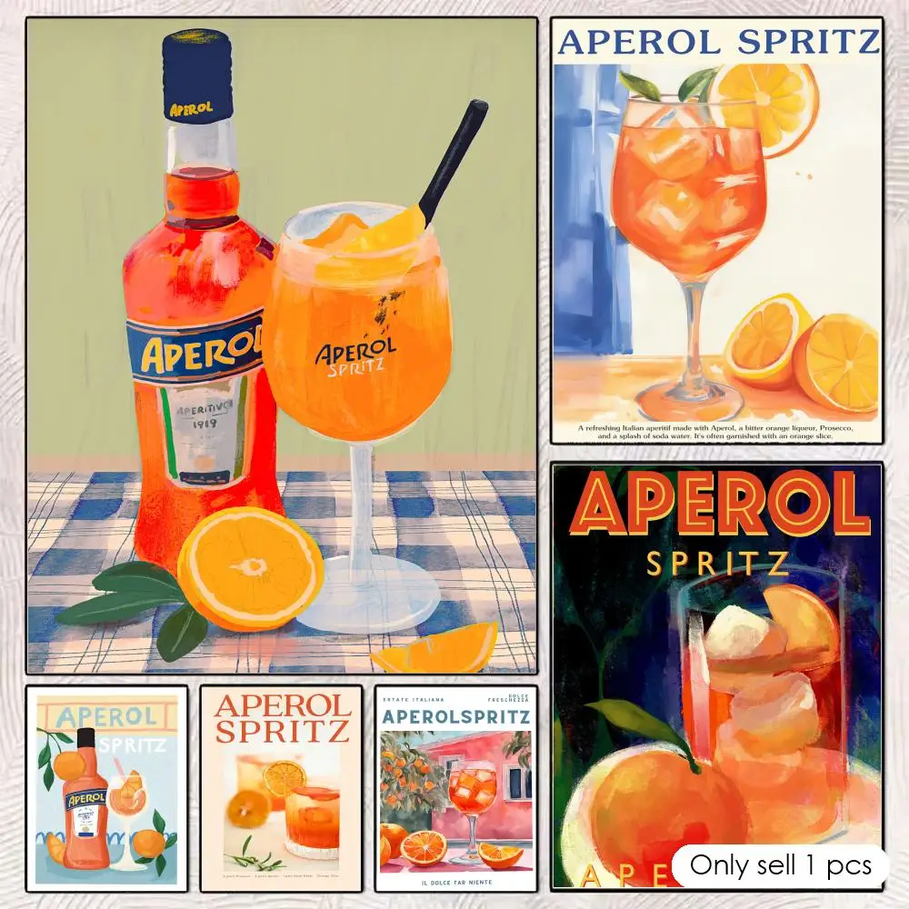 A-Aperol BEAR S-spritz Poster Poster Home Prints Wall Painting Bedroom Living Room Decoration Office Sticky Wall
