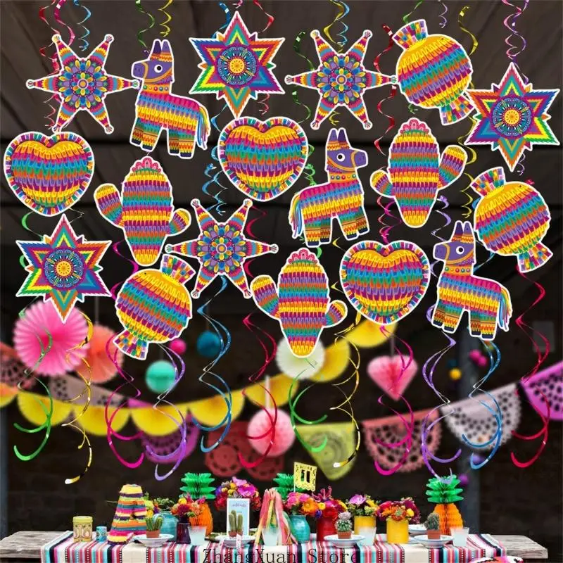 Traditionelle mexikanische Stile, Spiralen, hängende Dekoration für Partys, Veranstaltungen und Festlichkeiten zum 5. Mai, 3 x – Detail 3