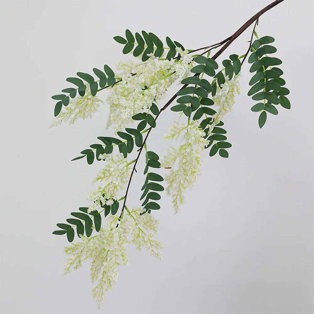 

120cm Artificial Sophora Flower Realistic Handmade Simulation Sophora Beautiful Fake Flower Outdoor Garden Decor