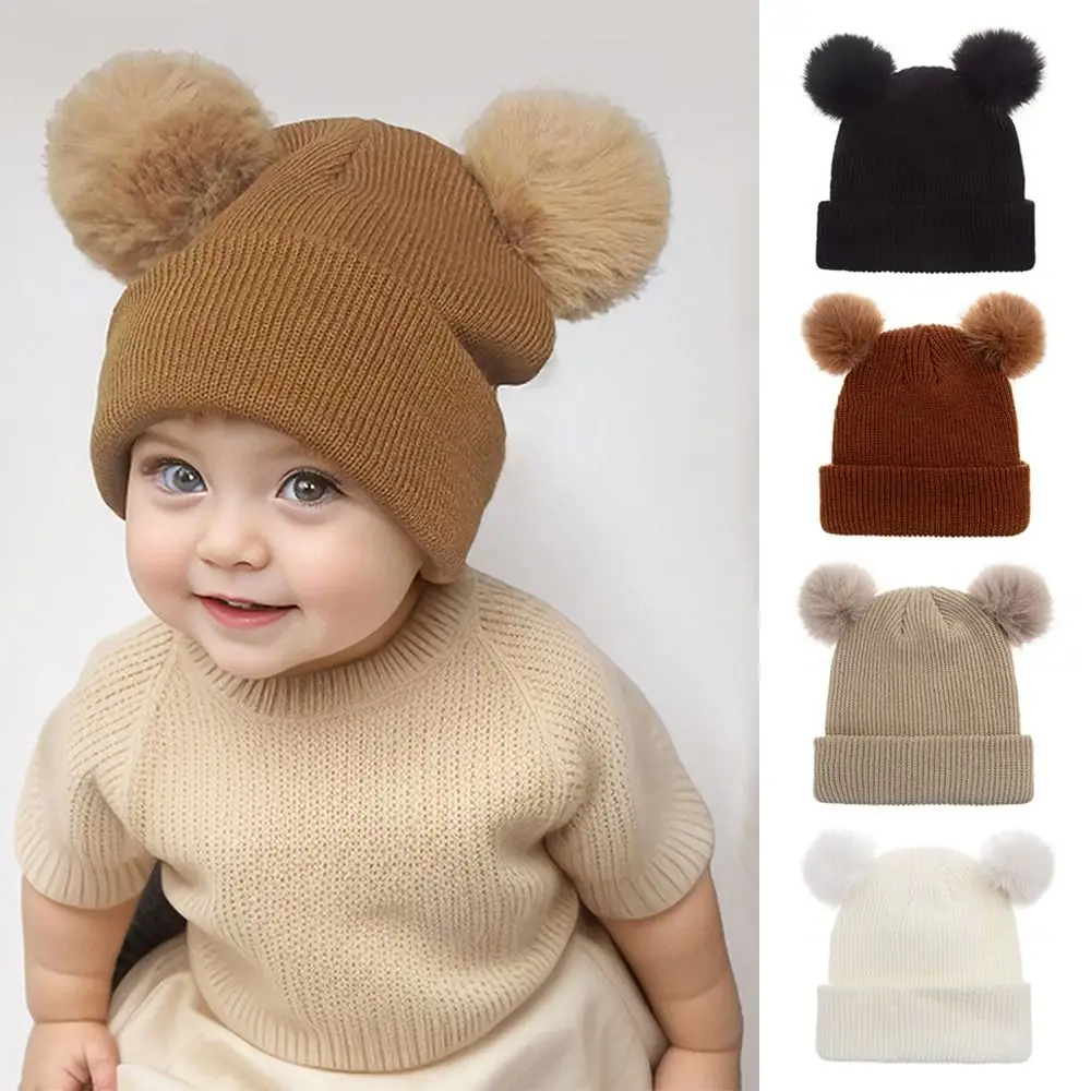 3-10 anos de idade à prova de vento malha inverno chapéu do bebê proteção de orelha macio chapéu de malha do bebê dos desenhos animados bonito gorros boné recém-nascido da criança