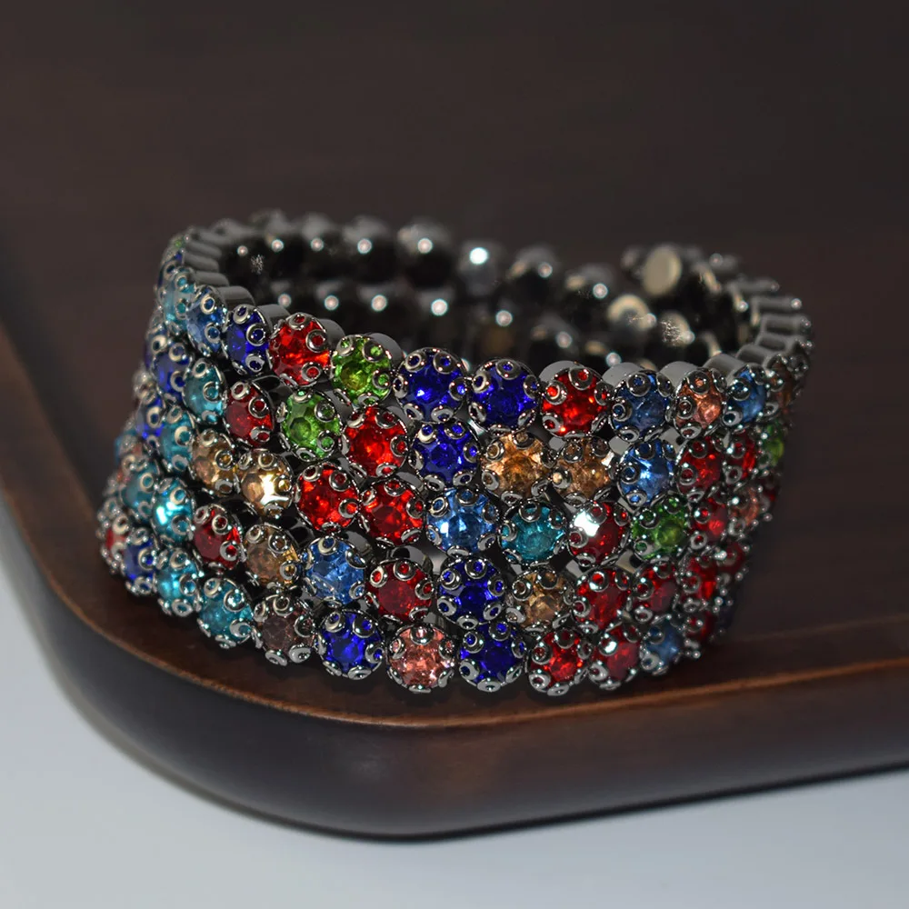 New Charm Rhinestone Women Bracelet Stage Performance Crystal Hand Accessories Popular Exaggerated and Atmospheric Bracelet