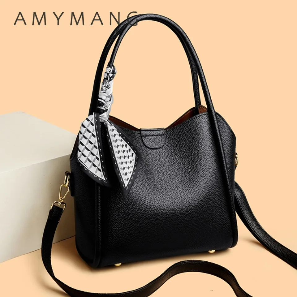 

Luxury Top Quality Soft PU Leather Ribbons Handbags Casual Shoulder Bags for Women Solid Color Ladies Designer Messenger Bag Sac