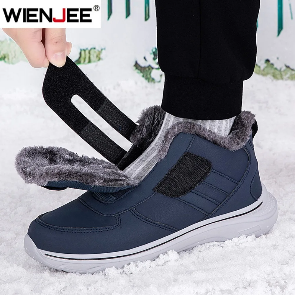 Winter Orthopedics Wide Feet Swollen Walking Men's Boots Thick Plush Warm Men Snow Boots Lightweight Ankle Outdoor Cotton Boots