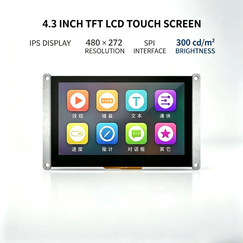 4.3 Inch Serial IPS Full Angle LCD HMI Tft Display Screen TJC4827T143-011N-I-P20