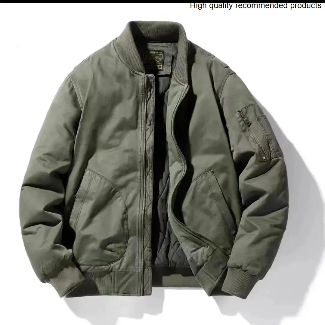 

Хлопковое пальто пилот, новая куртка, хлопковое пальто для мужчин, свободная рабочая одежда большого размера из чистого хлопка, бейсбольная куртка, стеганое толстое пальто для мужчин