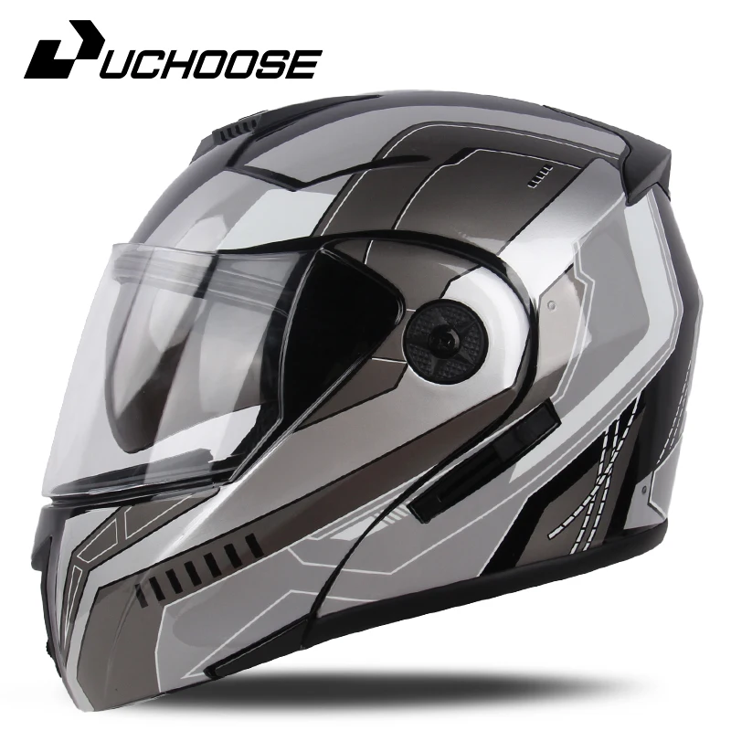 

2025 Unisex Racing Motobiker Flip Up Helmets Modular Dual Lens Motorcycle Helmet Full Face Safe Helmet Men Adult Women