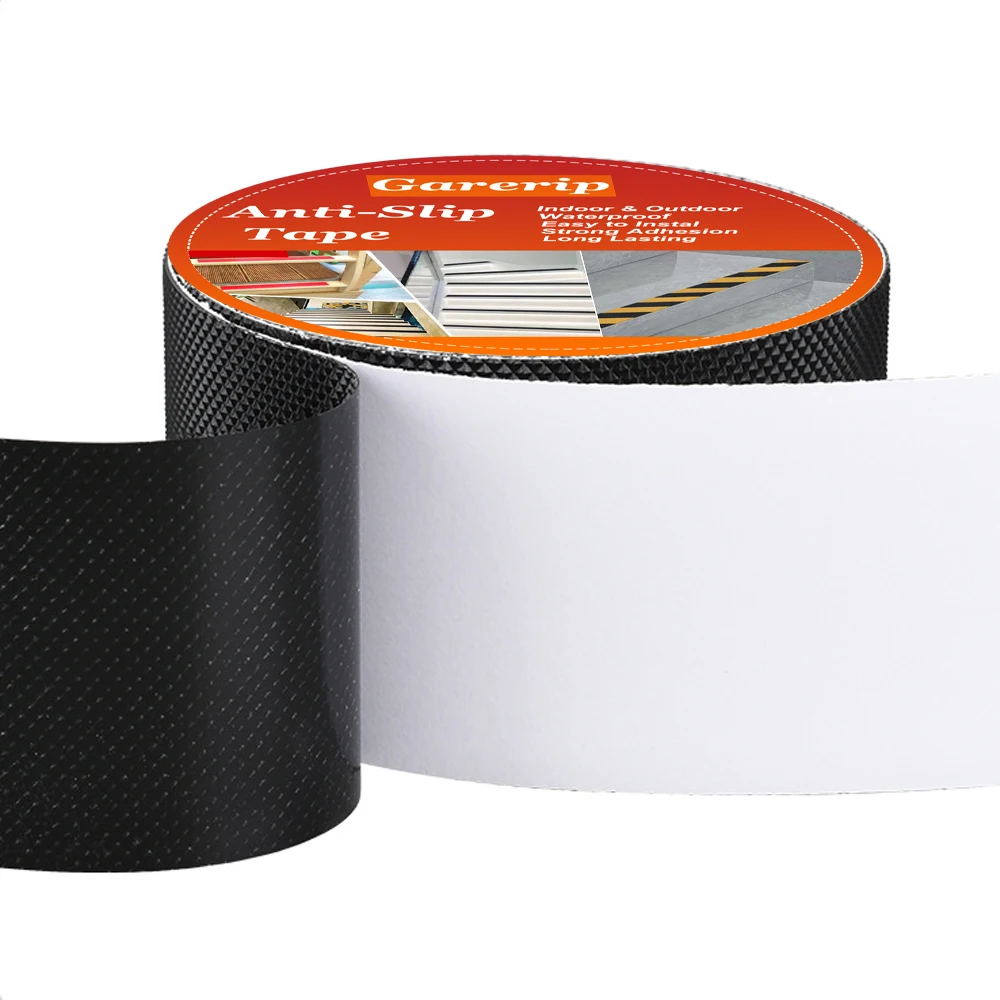Outdoor Stair Tread Anti-Slip Tape, 5cm X 10.6m, Black Diamond Pattern, Anti-Slip Tape, Can Be Cut, Self-Adhesive, Suitable for Indoor/Outdoor Stairs, Steps, Boats, Stair Treads, Anti-Slip Safety Tape