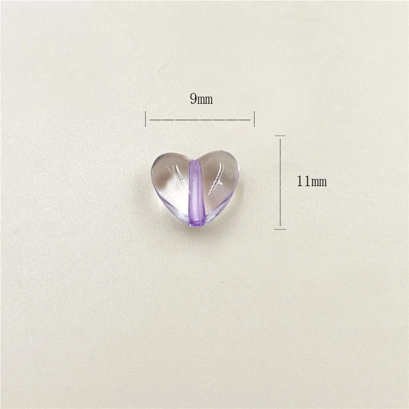 20pcs/lot 9*11mm Love Heart Acrylic Bead Transparent Loose Spacer Beading DIY Bracelet Accessories For Jewelry Making