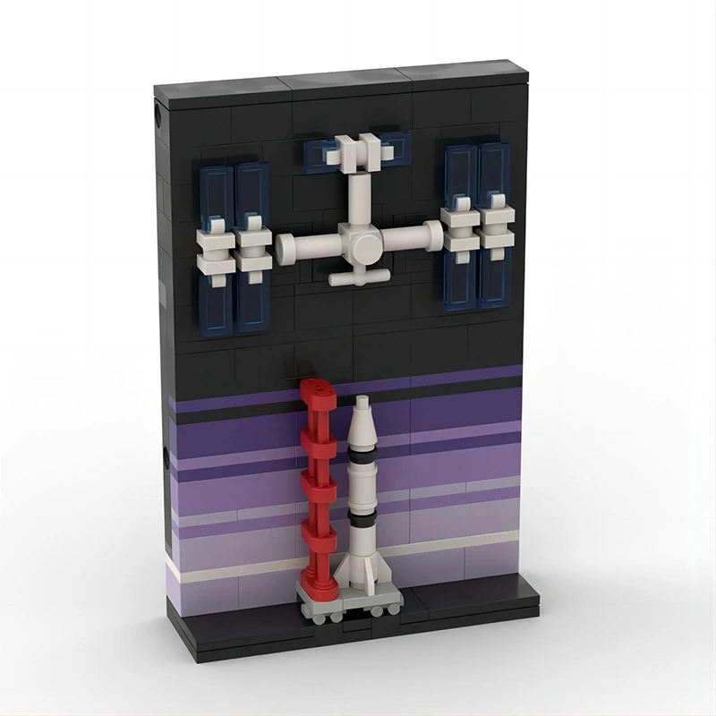 MOC Kreative Raumfahrt-Geschichte Szene Postkarten-Baustein-Modell DIY Kinder-Puzzle-Bausatz Geburtstagsgeschenk Dekoration – Detail 6