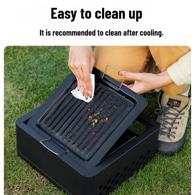 Square Charcoal Grill Stove 4