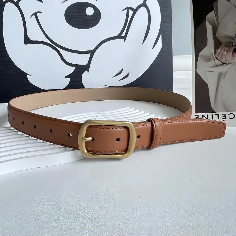 Simple Needle Buckle Cowhide Belt for Men and Women Versatile Fashion Matching Jeans Youth Casual Commuting Belt Trend Ins