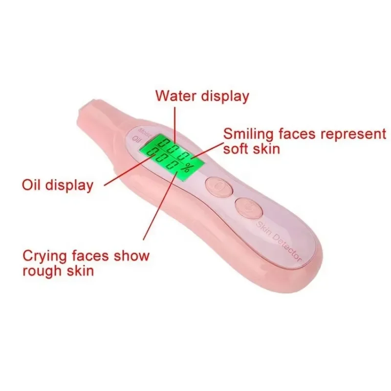 جهاز قياس رطوبة الوجه ABS صغير محمول، جهاز اختبار زيت البشرة المتين، محلل الوجه، قلم كاشف الجلد