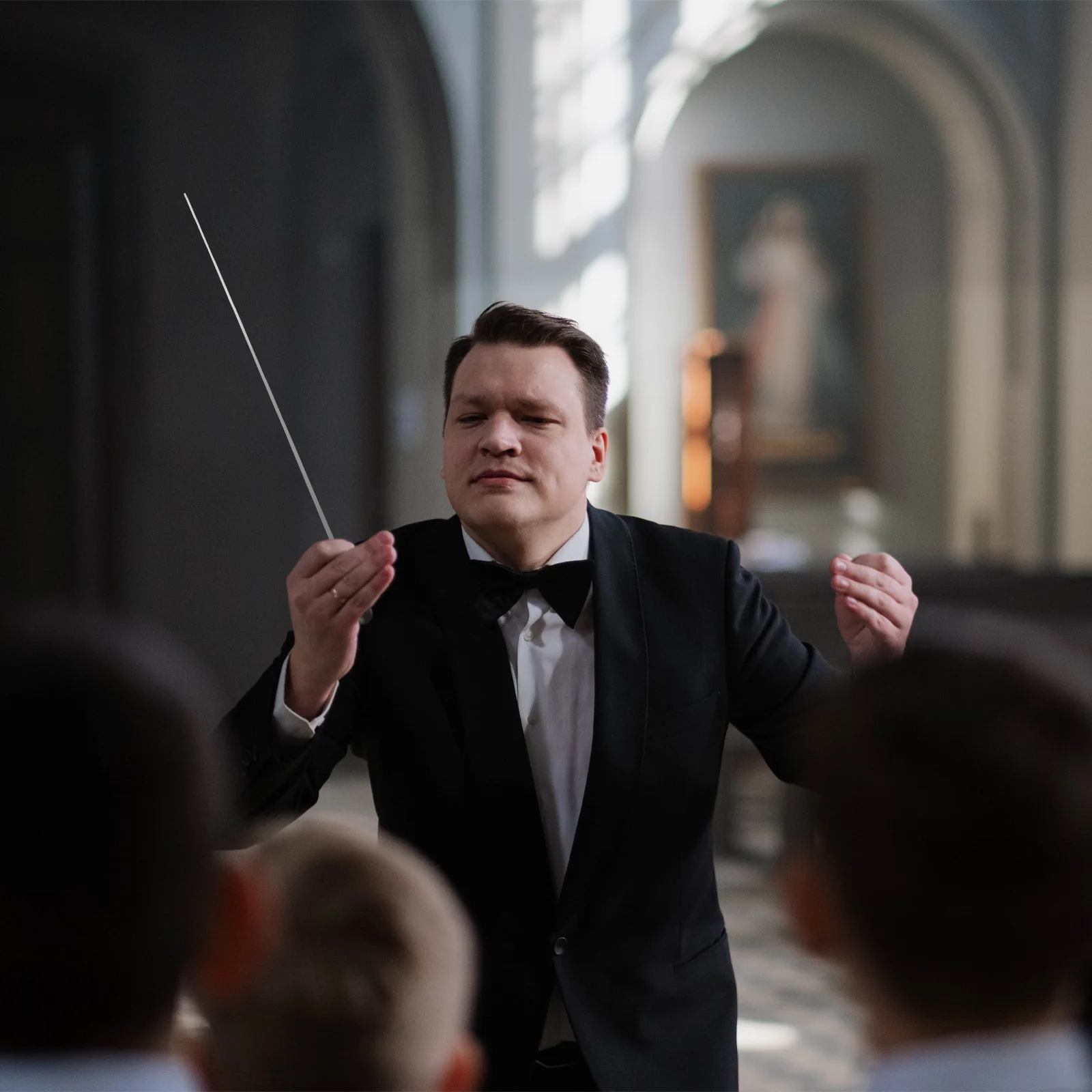 موصلات خشبية معدنية أوركسترا مناسبة لعروض الحفلات الموسيقية تحكم دقيق وقبضة مريحة عصا موسيقية #5