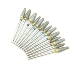 Forets dentaires à tige de 2.35mm, diamant entièrement fritté, Durable, meulage ou polissage en douceur, spécial pour outil de dentiste en métal
